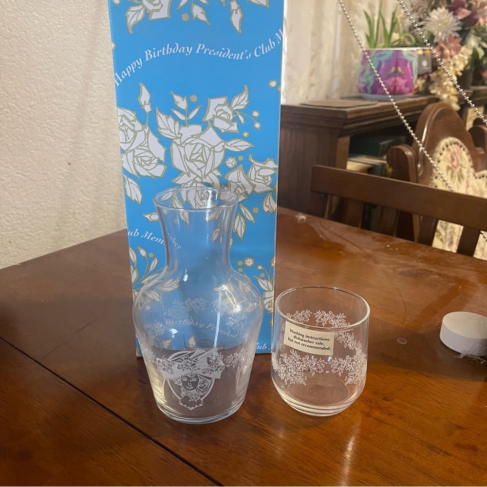 Small Glass Pitcher & Cup